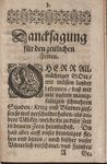 Dancksagung für den zeitlichen Friden