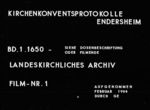 Kirchenkonventsprotokolle Endersbach Band 1 (1650-1731)